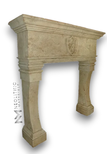 Limestone Fireplace Mantel - Image 2